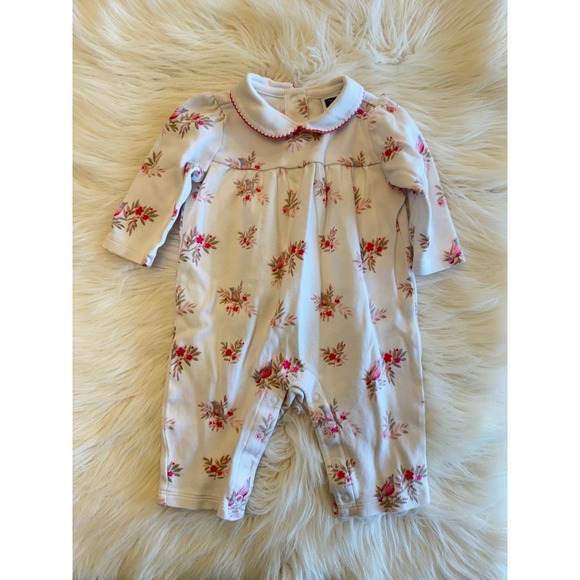 Janie and Jack bird floral print one piece size 0/3m EUC